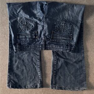 Embroidered Blue Denim Jeans size:12